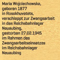 Maria Wojciechowska, Geburtsort:: Rosochuvatez, Todesdatum:: 27.02.1945, Todesort:: München