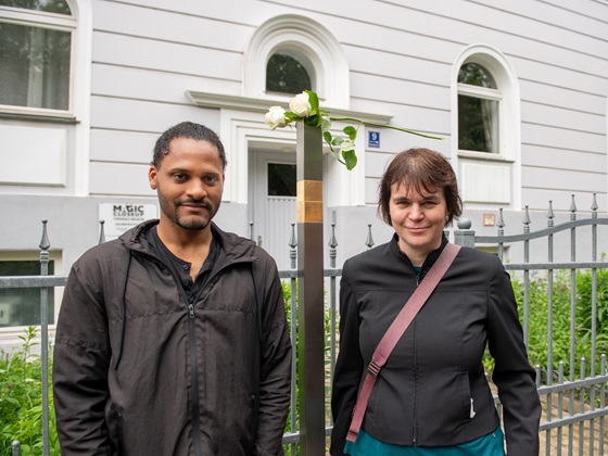 Anna Hanusch, District Committee Neuhausen-Nymphenburg, and the Bavarian MP Benjamin Adjei