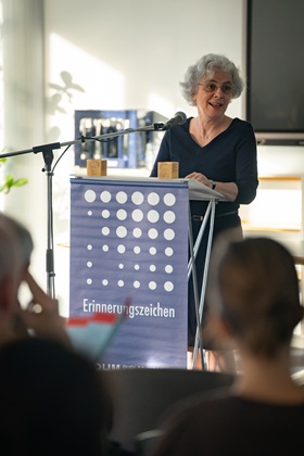 Sonja Schneidinger speaks on behalf of the relatives