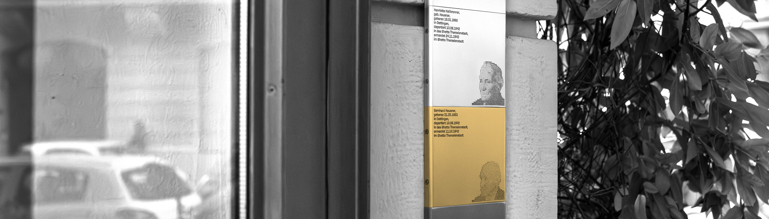 Plakette mit Erinnerungszeichen für Bernhard Hausner
