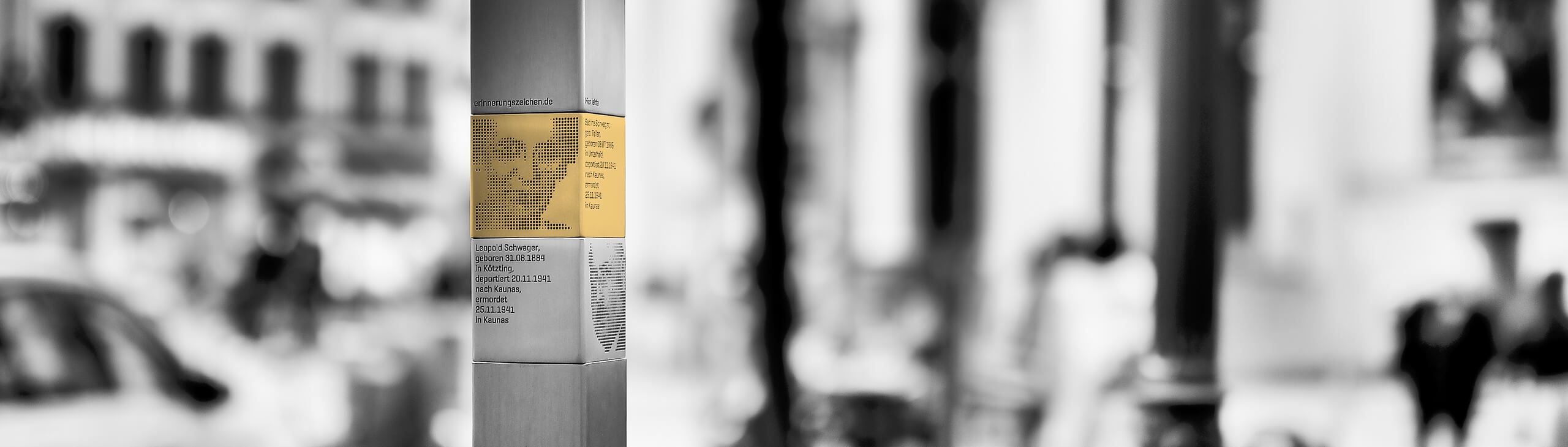 Stele mit Erinnerungszeichen für Sabine Schwager