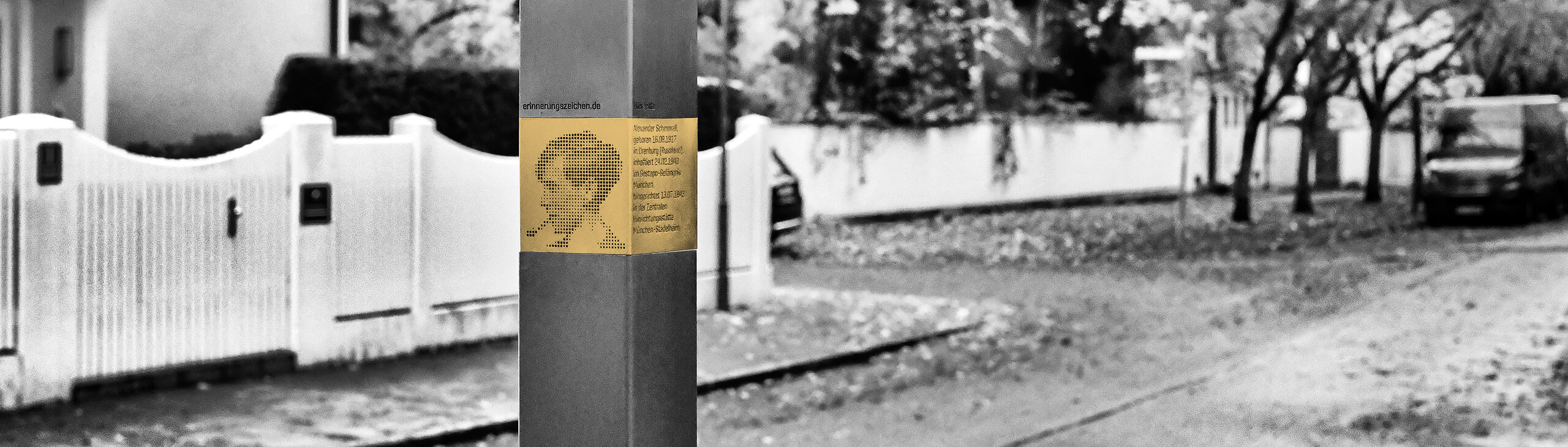 Stele mit Erinnerungszeichen für Alexander Schmorell