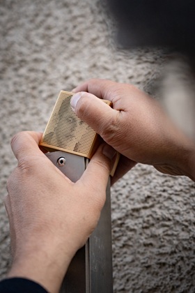 The Memorial Sign for Franz Fellner is installed