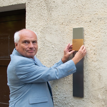 The installation of the Memorial Sign