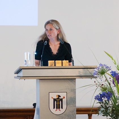 Andrea Stadler-Bachmaier, initiator of the Memorial Signs at Marienplatz