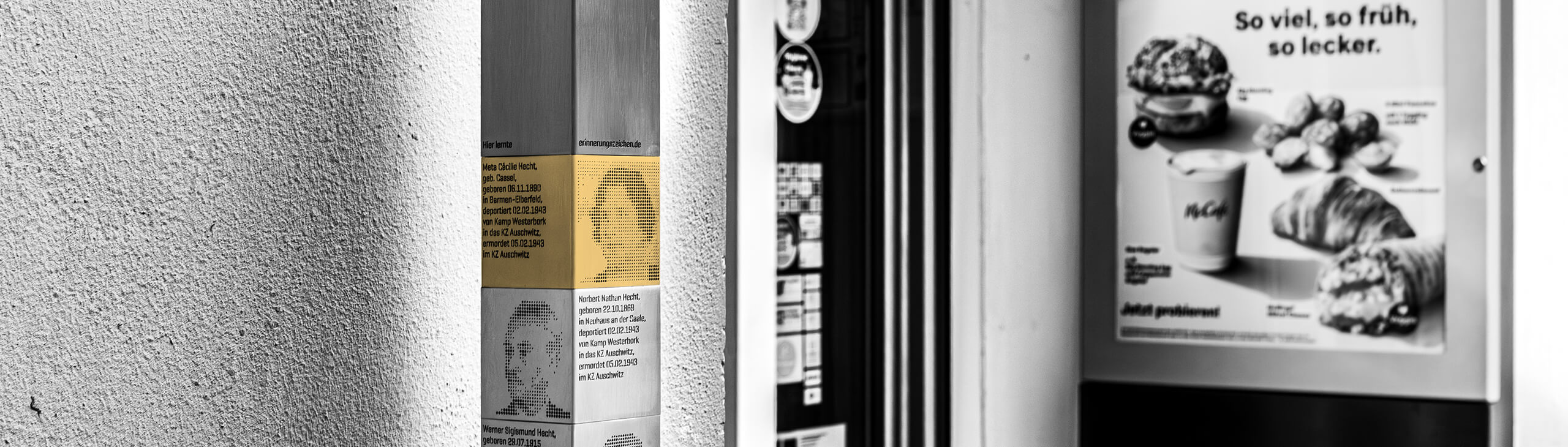 Stele mit Erinnerungszeichen für Meta Hecht