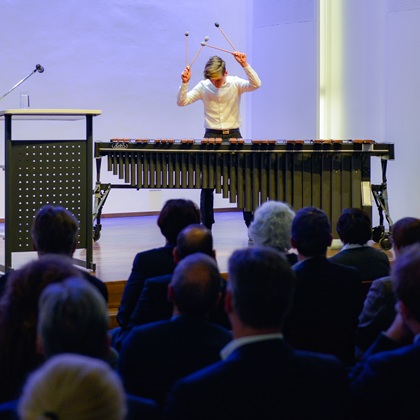 Simon Werner on the marimba