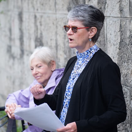 Nancy Freund-Heller, relative and initiator of the Memorial Signs