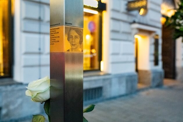 The Memorial Sign at Brienner Straße 12