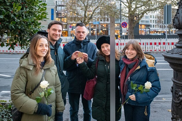 The Memorial Sign for Anna Caspari is installed