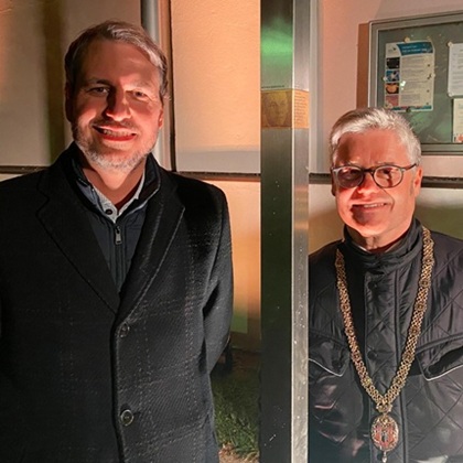 Mayor Matthias Kohlmayer (Landau an der Isar) and Councillor Winfried Kaum