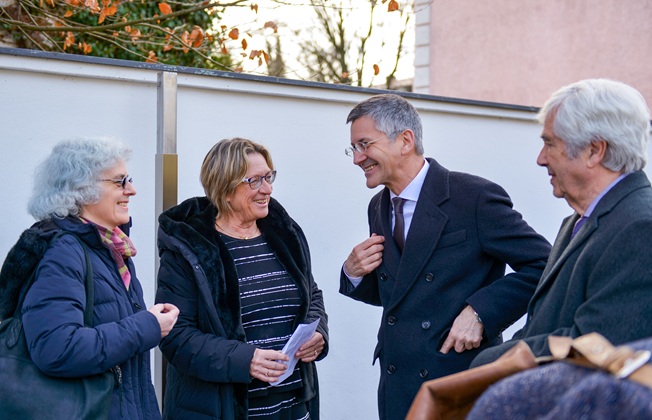 Sonja Schneidinger, Dr Angelika Pilz-Strasser, Bogenhausen District Committee, Herbert Hainer, President of FC Bayern Munich, and Fritz Scherer, former President of FC Bayern Munich